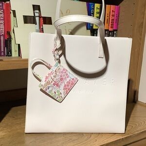 Ted Baker Cream Tote with Floral Charm